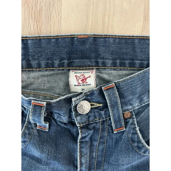TRUE RELIGION Billy Medium Wash Cotton Bootcut Jeans Sz 31 Made in USA - Picture 4 of 9